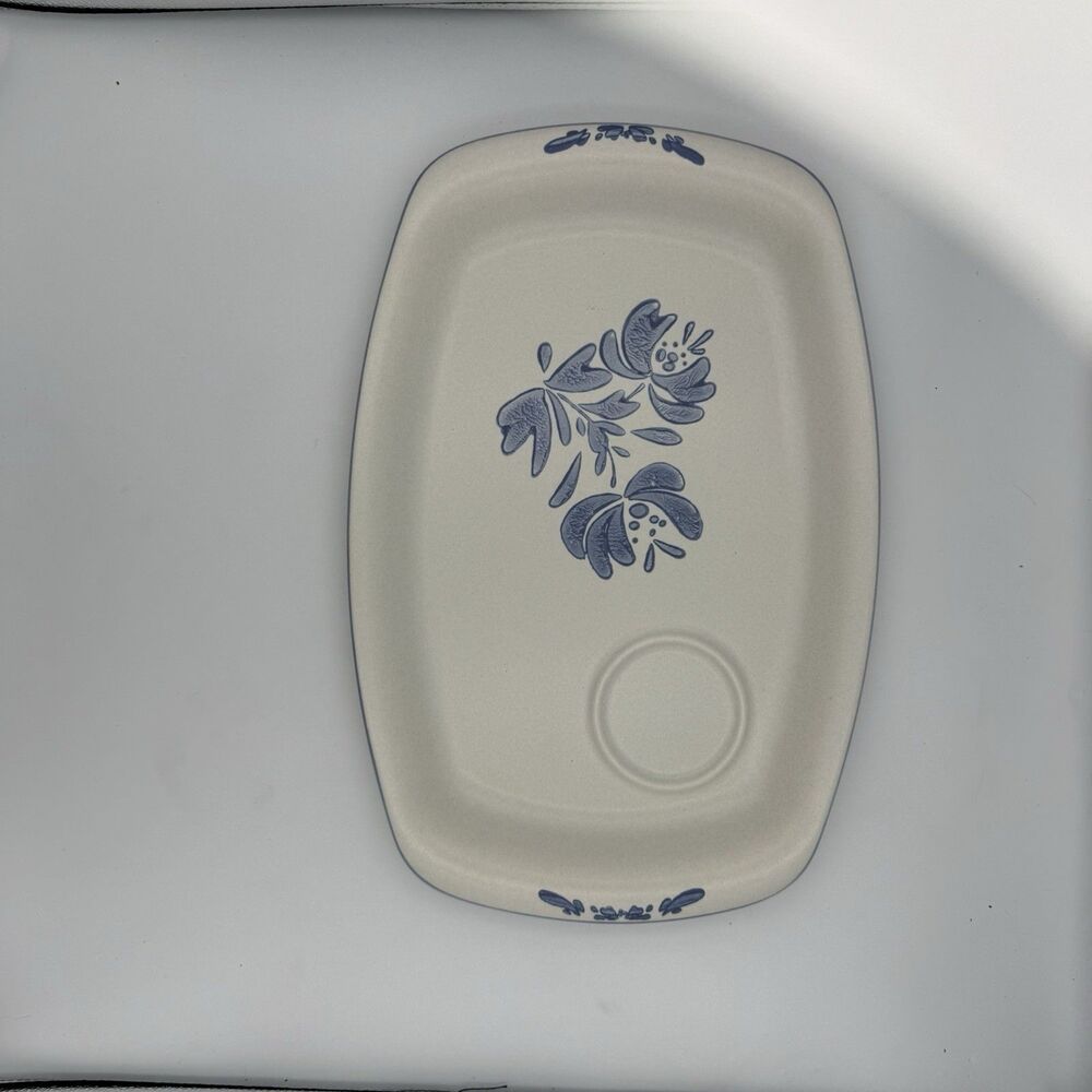 Vintage Pfaltzgraff Yorktowne Rectangular Party Serving Platter 16" Dip Inset